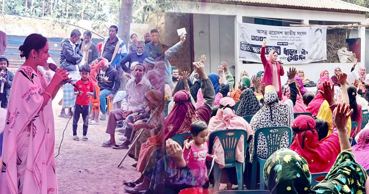 বিএনপি প্রার্থীর জন্য ভোট চেয়ে মাঠে স্ত্রী ও দুই মেয়ে