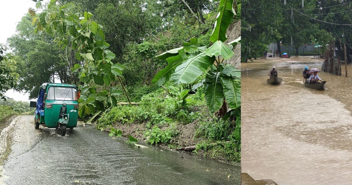 টানা বর্ষণে বিচ্ছিন্ন সাজেকের সড়ক যোগাযোগ, আটকা সাড়ে ৪০০ পর্যটক
